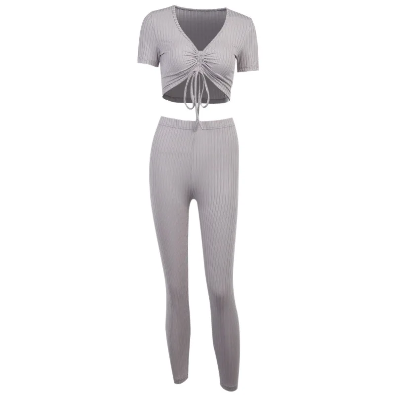 Summer Tracksuit Women Fashion Drawstring Top And Pants Solid Ribbed Two Piece Set High Street Jogging Femme Outfit
Summer Tracksuit Women Fashion Drawstring Top And Pants Solid Ribbed Two Piece Set High Street Jogging Femme Outfit