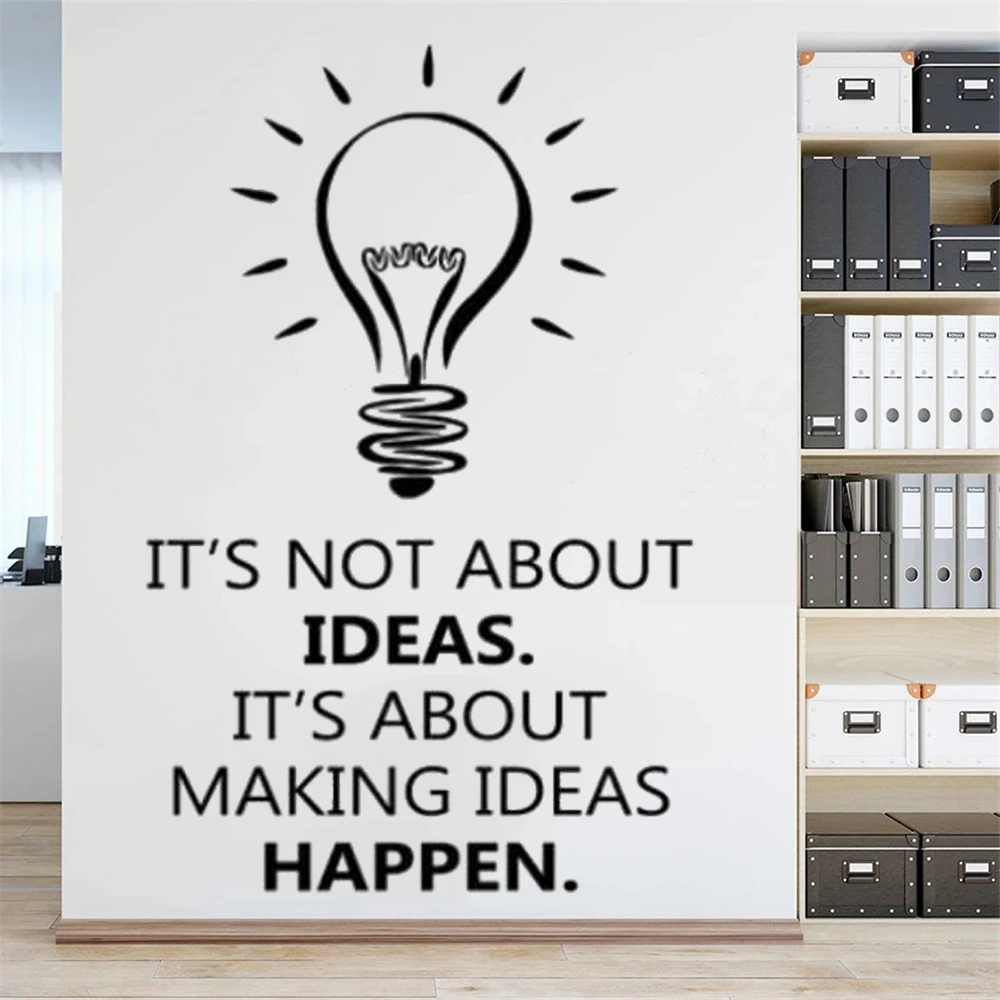 Office Wall Art Sticker Idea Inspiration Quote Light Bulb Business Success Work Office Decor Motivation Vinyl Decal Mural DW6350
Office Wall Art Sticker Idea Inspiration Quote Light Bulb Business Success Work Office Decor Motivation Vinyl Decal Mural DW6350