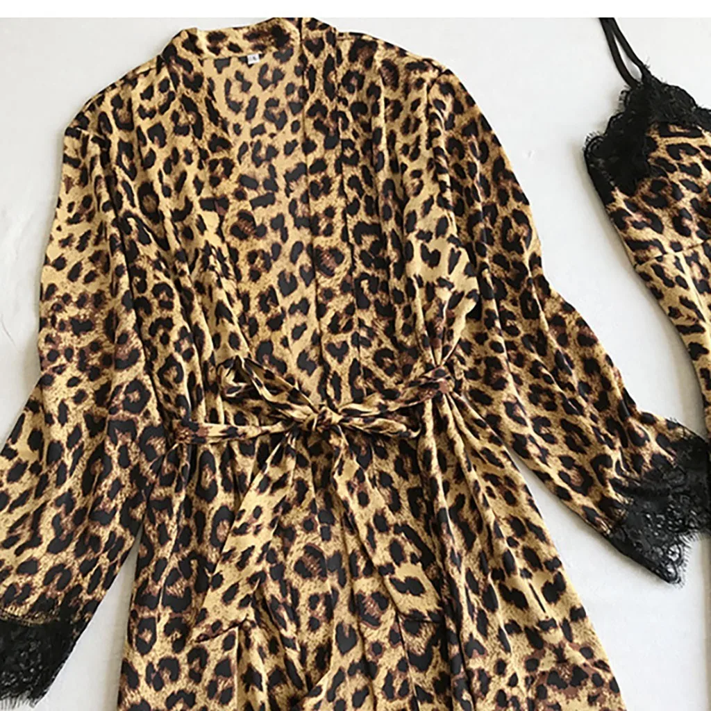 Satin Silk Pajamas Leopard Print Women Pajamas Sexy New Nightdress Lace Lingerie Femme Pajamas Sets Bathrobe Nightdress 4pc
Satin Silk Pajamas Leopard Print Women Pajamas Sexy New Nightdress Lace Lingerie Femme Pajamas Sets Bathrobe Nightdress 4pc