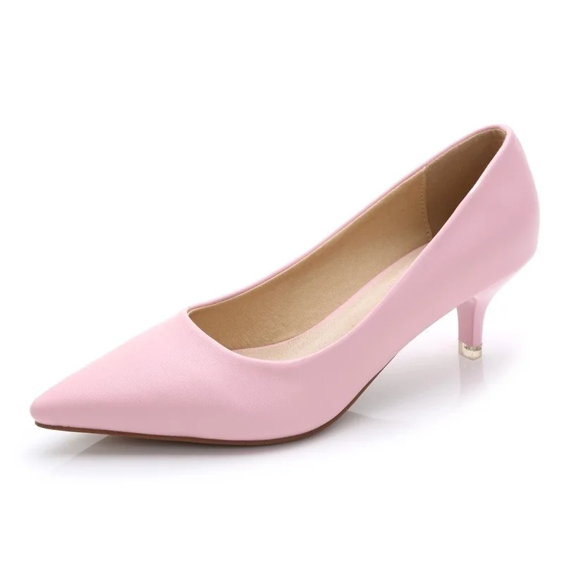 

Женские туфли на среднем каблуке, туфли-лодочки из мягкой кожи с острым носком, офисная обувь розового и красного цвета, новинка 2021