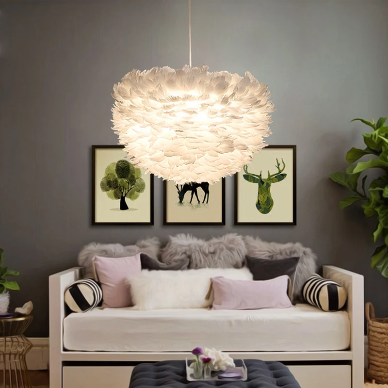 Modern Romantic White Nature Goose Feather Pendant Lamp E27 LED Bedroom Decoration Pendant light for Home Restaurant living room
Modern Romantic White Nature Goose Feather Pendant Lamp E27 LED Bedroom Decoration Pendant light for Home Restaurant living room
