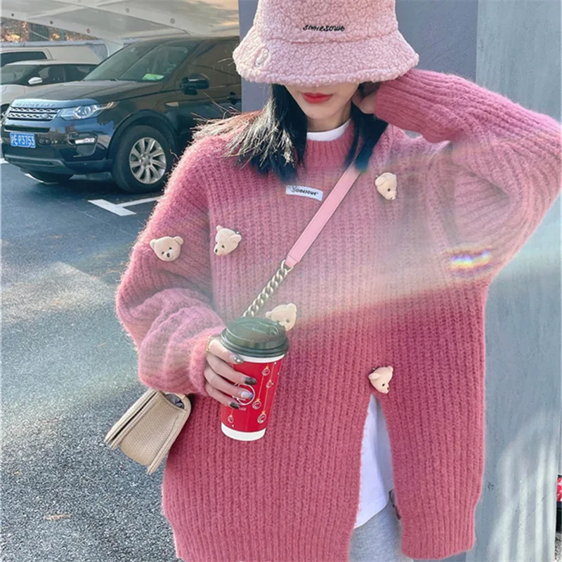 Web Celebrity Sweater Female Qiu Dong Season In 2021, The New Coat Languid Is Lazy Easy Split The Bear Sweaters Round Collar
Web Celebrity Sweater Female Qiu Dong Season In 2021, The New Coat Languid Is Lazy Easy Split The Bear Sweaters Round Collar