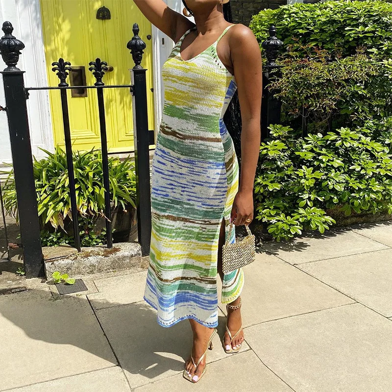 Women's colorful printed knit dress Fashion ISN vacation long dresses women casual sleeveless Slim maxi strap dress
Women's colorful printed knit dress Fashion ISN vacation long dresses women casual sleeveless Slim maxi strap dress