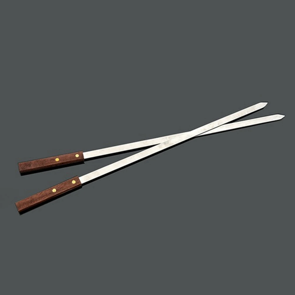 5Pcs/Set Stainless Steel Wide BBQ Skewers Long Wood Handle Barbecue Fork Stick
5Pcs/Set Stainless Steel Wide BBQ Skewers Long Wood Handle Barbecue Fork Stick