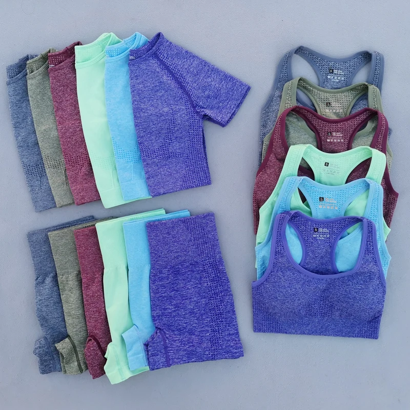 Летний бесшовный комплект для йоги, женская спортивная одежда, костюм для фитнеса, укороченный топ с коротким рукавом, шорты для бега с высо...
Летний бесшовный комплект для йоги, женская спортивная одежда, костюм для фитнеса, укороченный топ с коротким рукавом, шорты для бега с высо...