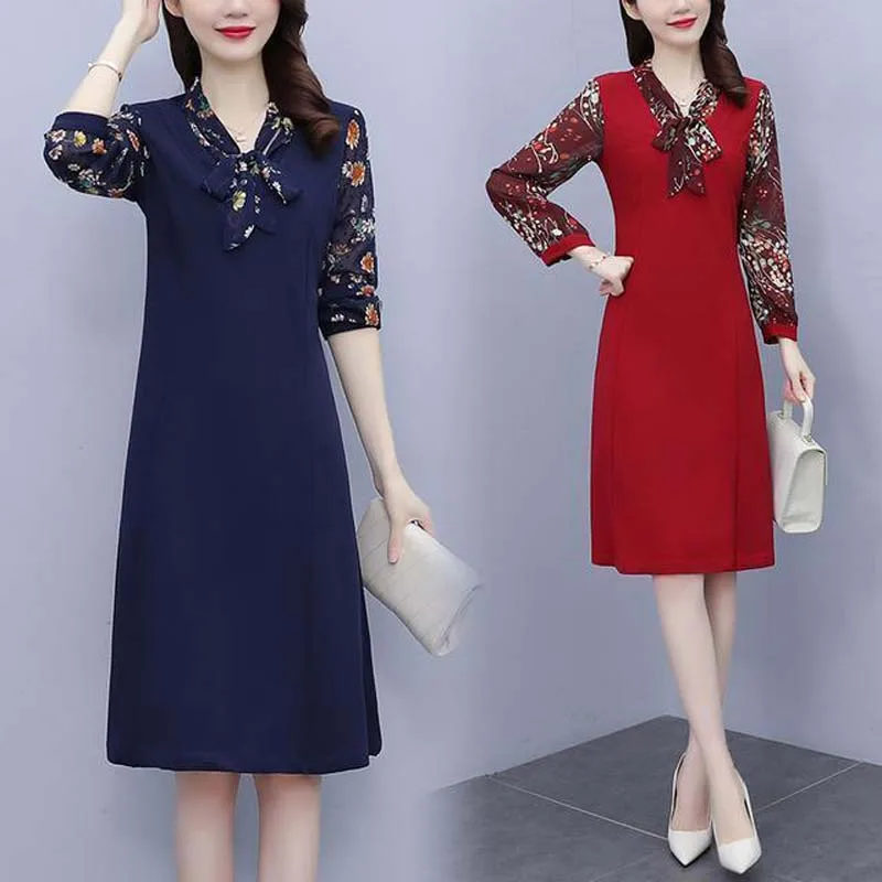 21 Spring And Autumn New Fashion Dresses Plus Size Long Sleeves Covering Belly Showing Temperament V-neck Slim Women's Clothing
21 Spring And Autumn New Fashion Dresses Plus Size Long Sleeves Covering Belly Showing Temperament V-neck Slim Women's Clothing