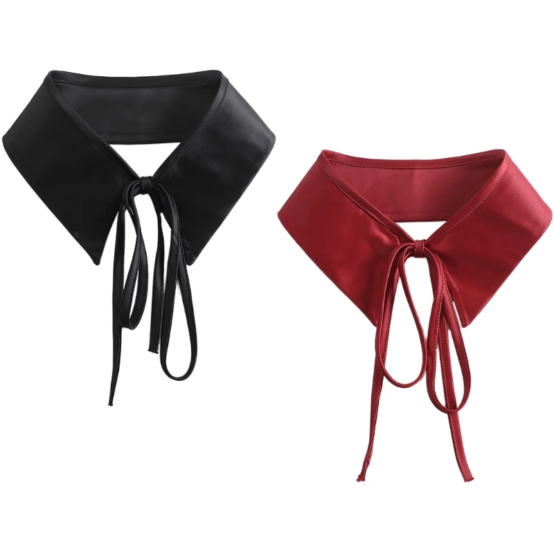 Women Shiny Satin Blouse Stand False Collar Vintage Lace-Up Bowknot Detachable Choker Necklace Solid Color Short Dickey DXAA
Women Shiny Satin Blouse Stand False Collar Vintage Lace-Up Bowknot Detachable Choker Necklace Solid Color Short Dickey DXAA