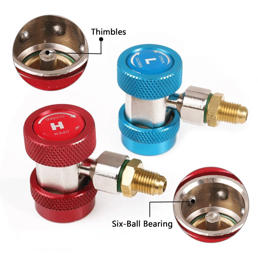 2pcs R134A Quick Connector Adapter Coupler Auto A/C Manifold Gauge Low/High HVAC 1/4" SAE Male Threaded Connector Tool Parts
2pcs R134A Quick Connector Adapter Coupler Auto A/C Manifold Gauge Low/High HVAC 1/4" SAE Male Threaded Connector Tool Parts