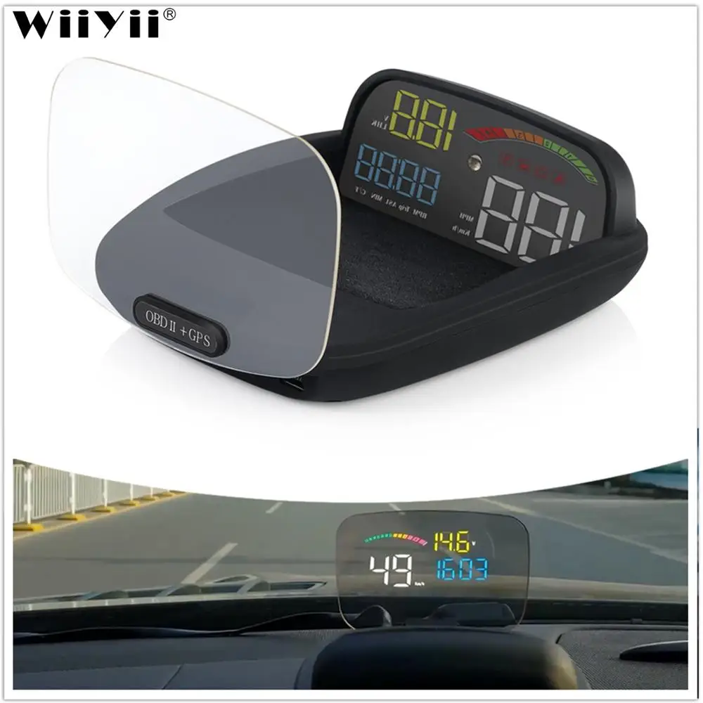 C800 GPS HUD проекционный дисплей Многофункциональный OBD автоматический Спидометр OBD2