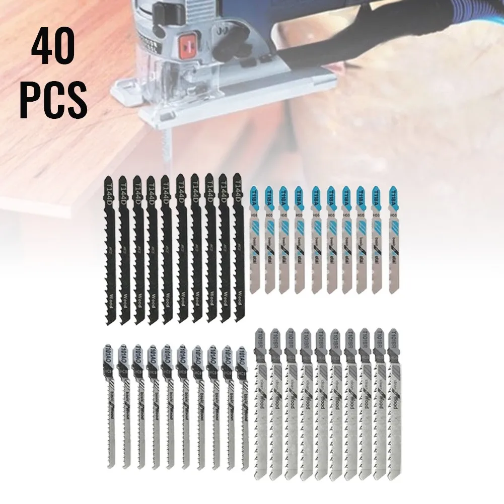 40Pcs Jig Saw T118A T144D T101BR T101AO T-Shank Blade Cutter Metal Wood Plastic Cutting Woodworking Electric Power Tool Part
40Pcs Jig Saw T118A T144D T101BR T101AO T-Shank Blade Cutter Metal Wood Plastic Cutting Woodworking Electric Power Tool Part