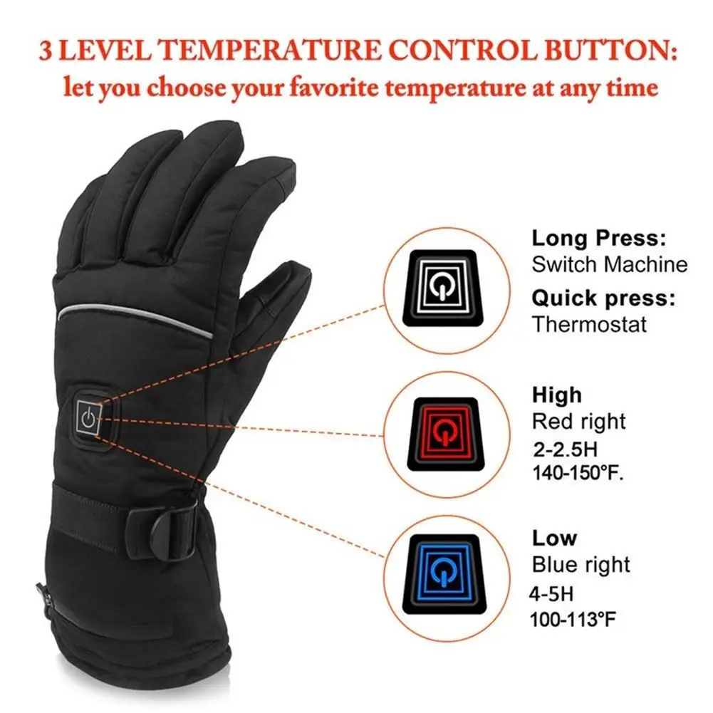 Warmer Motorcycle Ski Gloves Electric Heating Gloves For Men Women Five Fingers Winter Hand With Batteries Thermal Gloves
Warmer Motorcycle Ski Gloves Electric Heating Gloves For Men Women Five Fingers Winter Hand With Batteries Thermal Gloves