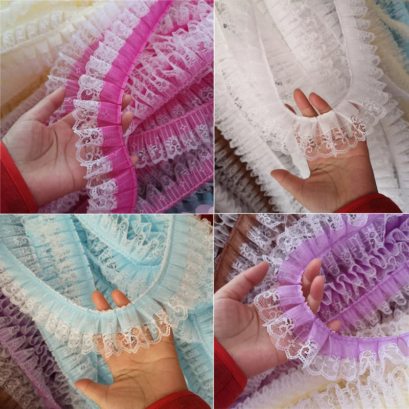 3Yds 5cm wide chiffon polyester material pleated lace skirt wedding dress home pillow trimming decorative lace accessories SC595
3Yds 5cm wide chiffon polyester material pleated lace skirt wedding dress home pillow trimming decorative lace accessories SC595
