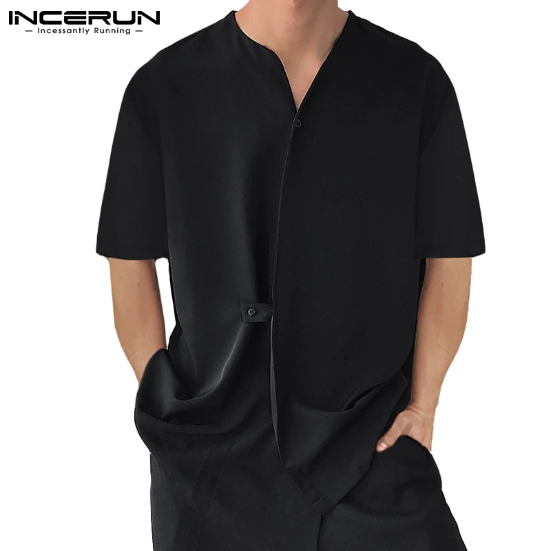 INCERUN Fashion Men Shirt V Neck 2021 Short Sleeve Solid Color Button Irregular Shirts Men Streetwear Loose Casual Camisas S-3XL
INCERUN Fashion Men Shirt V Neck 2021 Short Sleeve Solid Color Button Irregular Shirts Men Streetwear Loose Casual Camisas S-3XL