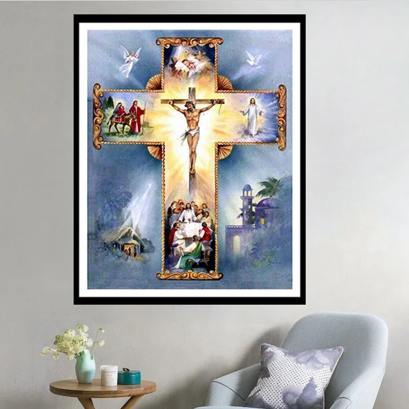 Full Diamond Embroidery 5D DIY Painting Religious Cross Diamond Print Round Square Drill Art Mosaic Home Decoration Gift Kit
Full Diamond Embroidery 5D DIY Painting Religious Cross Diamond Print Round Square Drill Art Mosaic Home Decoration Gift Kit