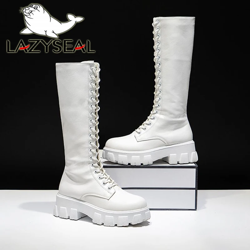 LazySeal Winter Long Boot Shoes Women White Lace Up Zip Height Increasing Pu Leather Shoes Plush Botas Mujer Big Size 43
LazySeal Winter Long Boot Shoes Women White Lace Up Zip Height Increasing Pu Leather Shoes Plush Botas Mujer Big Size 43