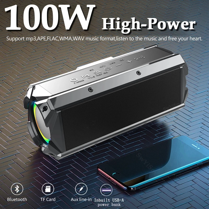 100W Big Power bluetooth speaker outdoor subwoofer portable wireless speaker TWS stereo audio with mobile power caixa de som
100W Big Power bluetooth speaker outdoor subwoofer portable wireless speaker TWS stereo audio with mobile power caixa de som