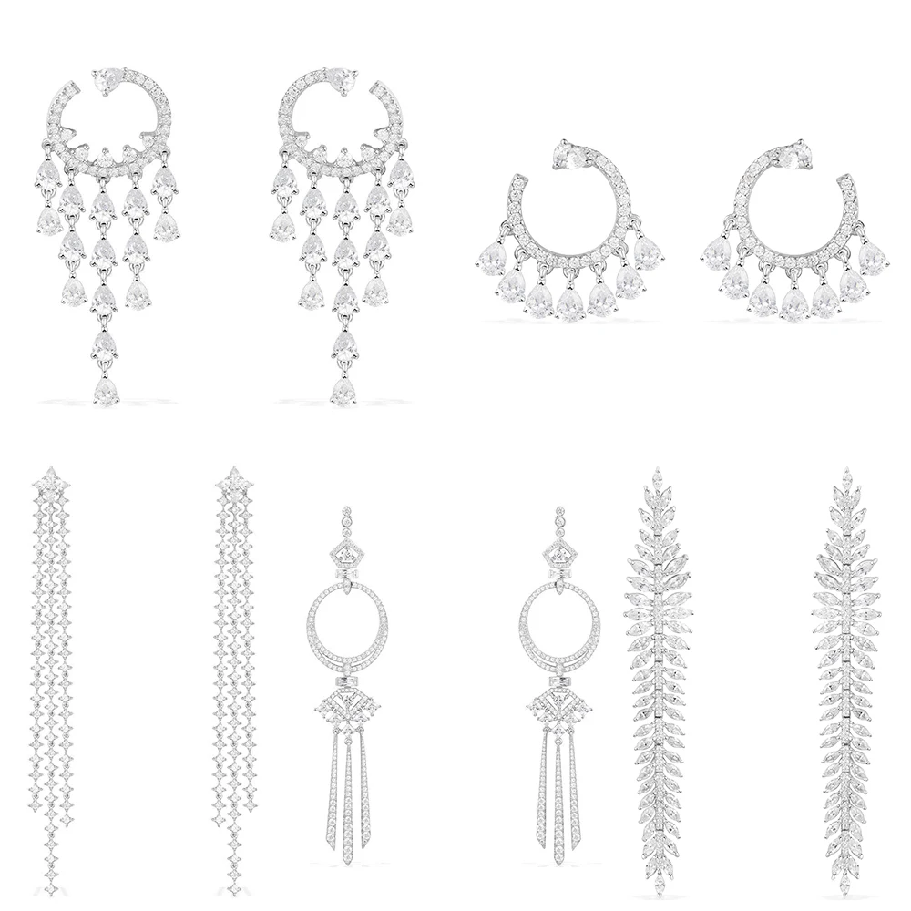 2020 New High Quality White Zircon Olive Branch Starry Three-line Long Earrings Women's Engagement Dinner Romantic Jewelry Gift
2020 New High Quality White Zircon Olive Branch Starry Three-line Long Earrings Women's Engagement Dinner Romantic Jewelry Gift