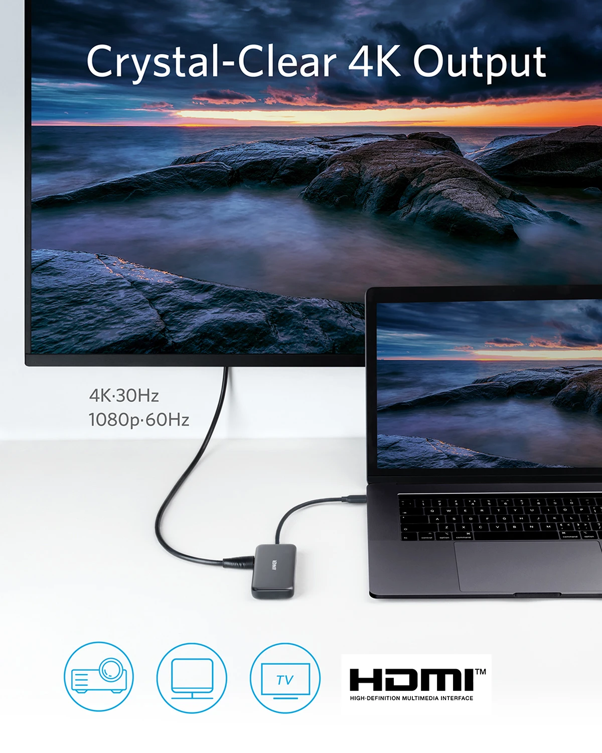 Anker USB C концентратор 5 в 1 взаимный обмен данными между компьютером и