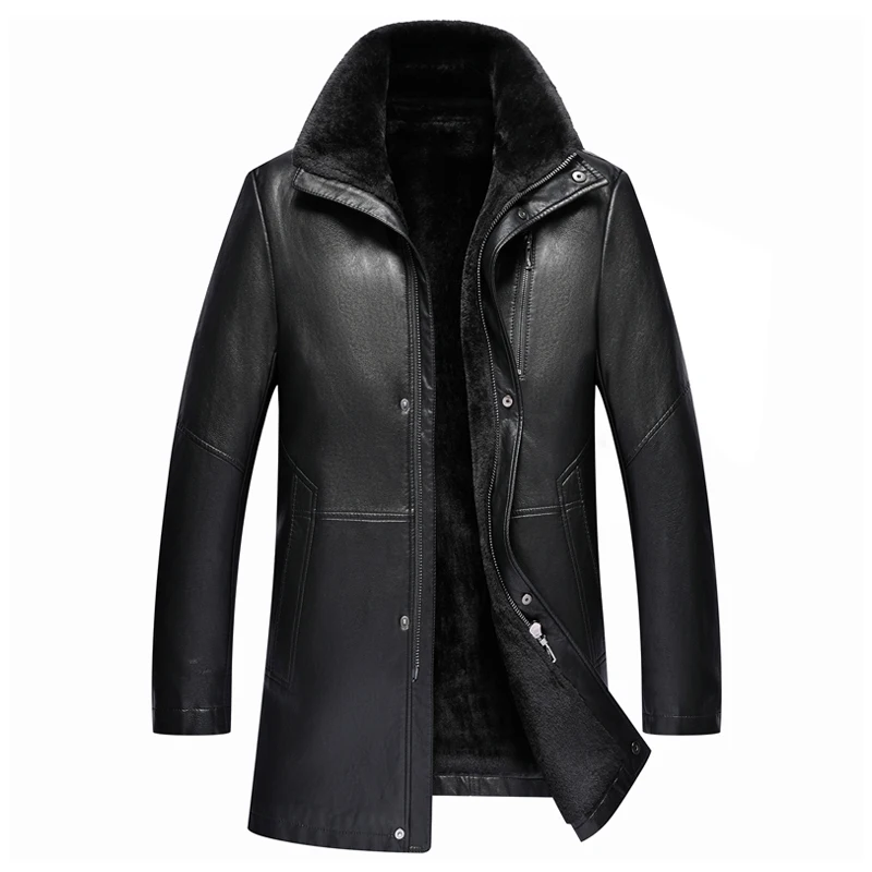 Winter Men's Coat Fur Inside Fur Collar Warm Leather Jackets for Men Business Autumn Winter New Men's Jacket Mid-length, M-4XL
Winter Men's Coat Fur Inside Fur Collar Warm Leather Jackets for Men Business Autumn Winter New Men's Jacket Mid-length, M-4XL