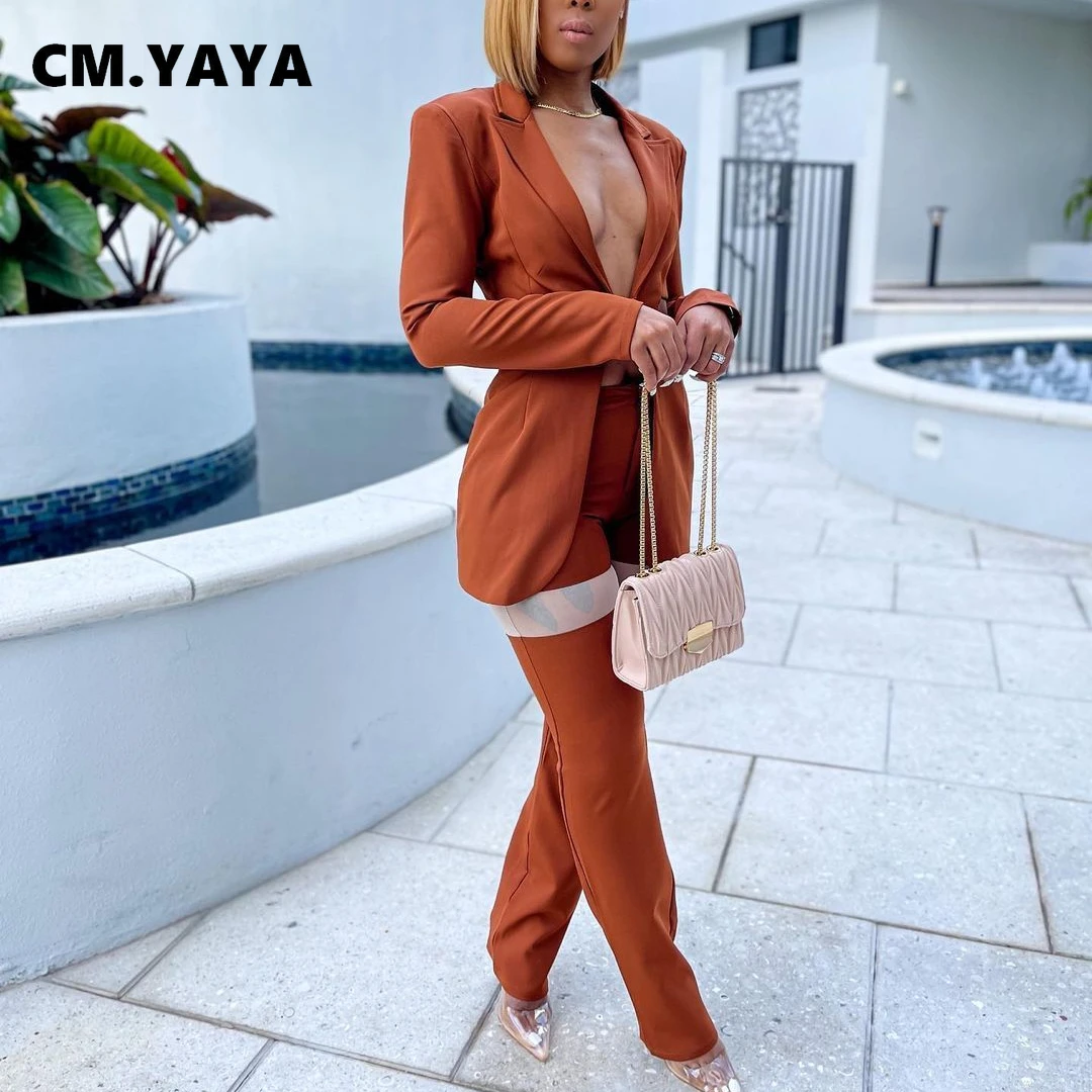 CM.YAYA Street Women's Tracksuit Cut Out Waist Blazer and Mesh Patchwork Pants Suit Matching Two 2Piece Set Outfit Winter Spring
CM.YAYA Street Women's Tracksuit Cut Out Waist Blazer and Mesh Patchwork Pants Suit Matching Two 2Piece Set Outfit Winter Spring
