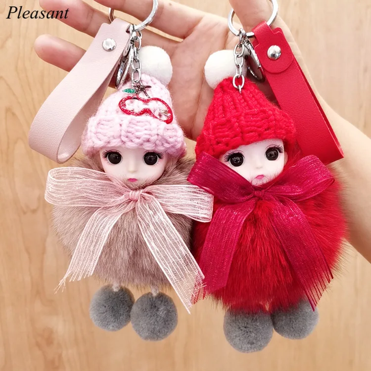 Fashion Cute Plush Doll Keychain Cartoon Fox Fur Big Eyes Girl Doll Bow Key Ring Car Bag Key Pendant Wholesale
Fashion Cute Plush Doll Keychain Cartoon Fox Fur Big Eyes Girl Doll Bow Key Ring Car Bag Key Pendant Wholesale