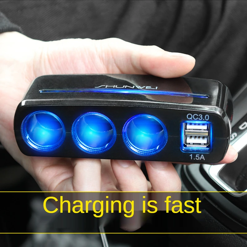 Dual USB car charger car one point three cigarette lighter socket QC3.0 one for three SD-1939D
Dual USB car charger car one point three cigarette lighter socket QC3.0 one for three SD-1939D