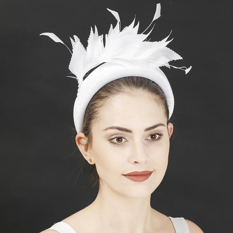 

Feather Headband Elegent Retro Exquisite Workmanship Headwear for Women and Girls Wedding Tea Party LXH