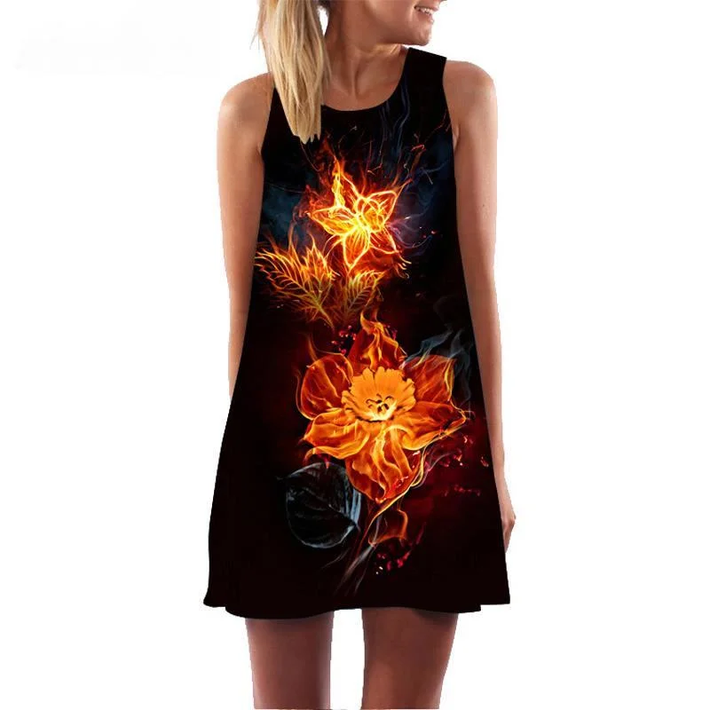 2021 Dress Women Fashion Leaves Print Sleeveless Summer Dress Ladies Brief Casual Mini Dress Vestido Verano Above Knee Dresses
2021 Dress Women Fashion Leaves Print Sleeveless Summer Dress Ladies Brief Casual Mini Dress Vestido Verano Above Knee Dresses