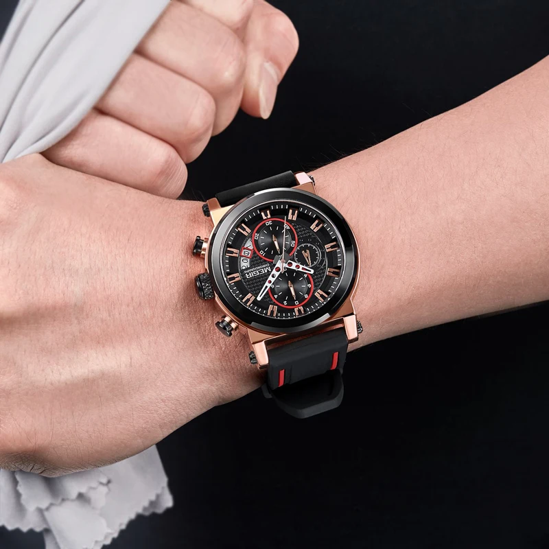 

MEGIR Luxury Brand Men's Watch Chronograph Watches Men Waterproof Date Sport Military Quartz Wristwatch Male Clock Montre Homme