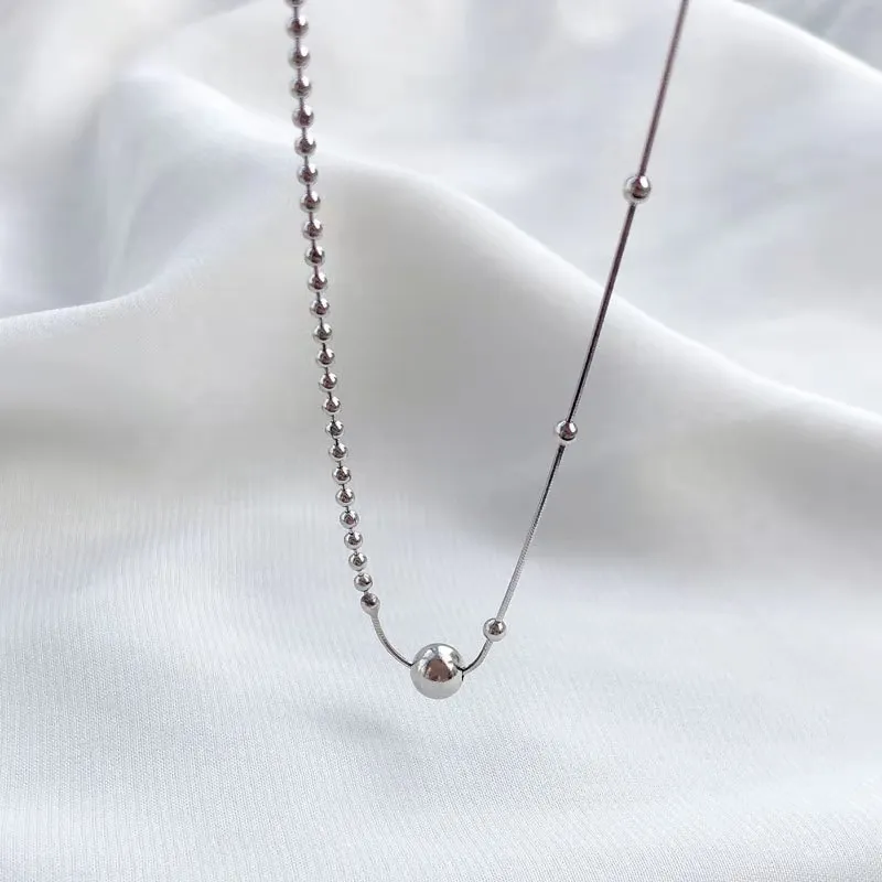 PANJBJ 925 Sterling Silve Round Bead Necklace Simple And Versatile Temperament Necklace Female Short Fashion PartyPANJBJ
PANJBJ 925 Sterling Silve Round Bead Necklace Simple And Versatile Temperament Necklace Female Short Fashion PartyPANJBJ