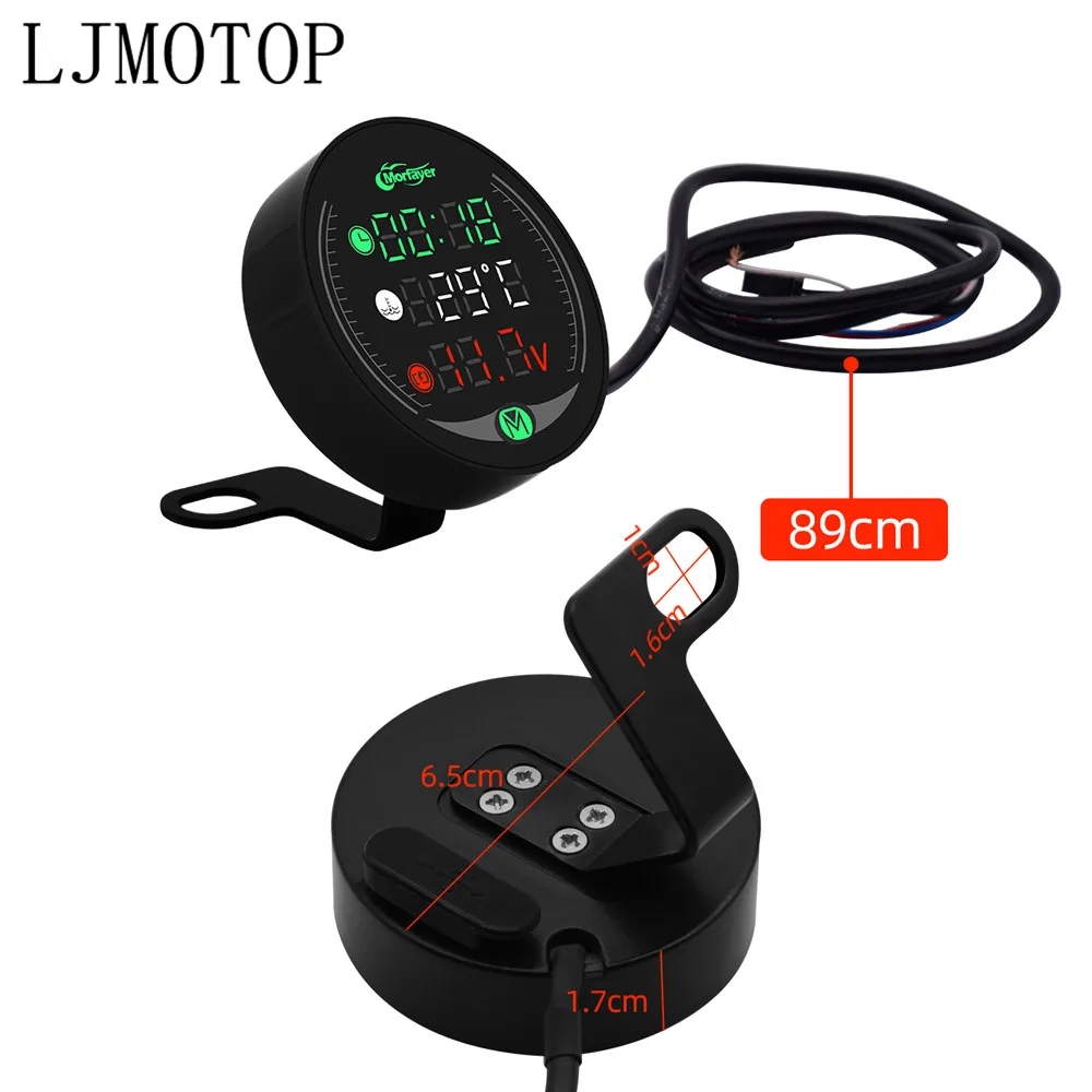 4-in-1 Motorcycle Meter Time/Water Temperature/Voltage/USB Table For KAWASAKI Z900 Z650 Z800 NINJA 250 300R 300 Z250 Z300 250R | Автомобили