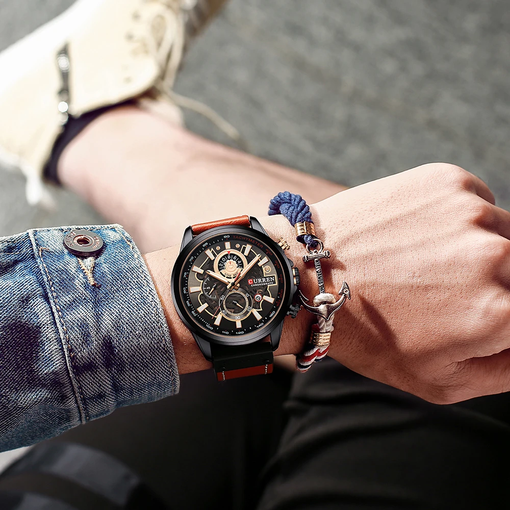 CURREN Luxury Branded Casual Sport Chronograph Watches for Men Leather Quartz Luminous Wristwatch Creative Design Clock
CURREN Luxury Branded Casual Sport Chronograph Watches for Men Leather Quartz Luminous Wristwatch Creative Design Clock