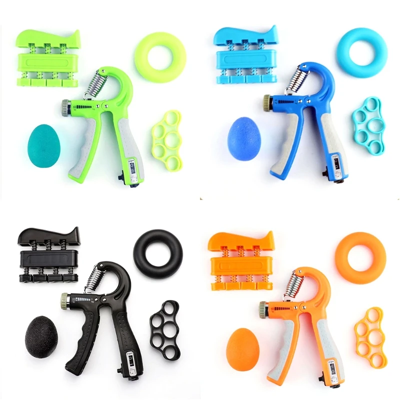 5 Pack Hand Grip Strengthener Workout Kit Forearm Grip Adjustable Resistance Hand Gripper, Finger Exerciser, Finger Grip &
5 Pack Hand Grip Strengthener Workout Kit Forearm Grip Adjustable Resistance Hand Gripper, Finger Exerciser, Finger Grip &
