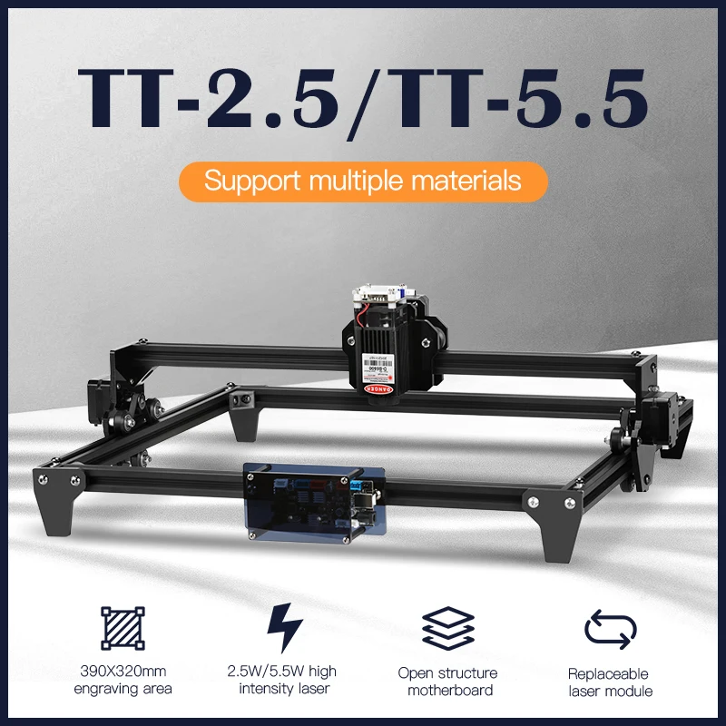 Twotrees TT-2.5W Laser Engraving Machine 400*300mm Laser Module 7.5W 20W CNC 3D Printer DIY Kit Engraver Desktop Wood Fit GRBL
Twotrees TT-2.5W Laser Engraving Machine 400*300mm Laser Module 7.5W 20W CNC 3D Printer DIY Kit Engraver Desktop Wood Fit GRBL
