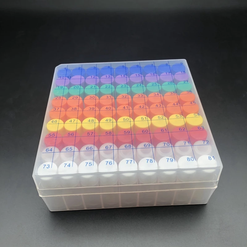 1set include one piece 81- lattice digital code Storage Box for Store Cryovial+81pieces 1.8ml plastic Refrigerating tube
1set include one piece 81- lattice digital code Storage Box for Store Cryovial+81pieces 1.8ml plastic Refrigerating tube