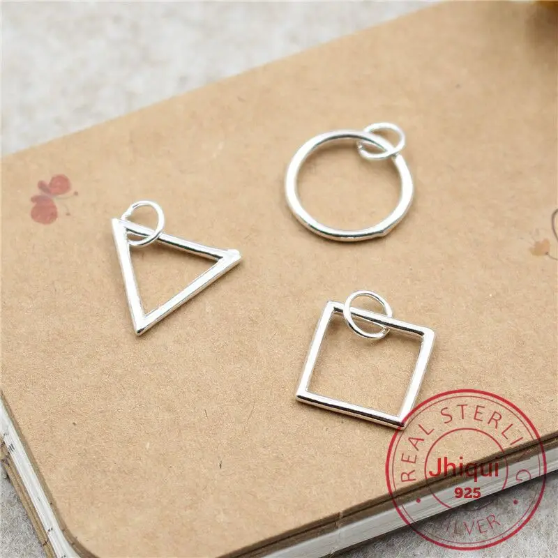 Real 925 Sterling Silver Geometry Charm Pendant for DIY Bracelet Necklace Earrings Making Jewelry Accessories
Real 925 Sterling Silver Geometry Charm Pendant for DIY Bracelet Necklace Earrings Making Jewelry Accessories
