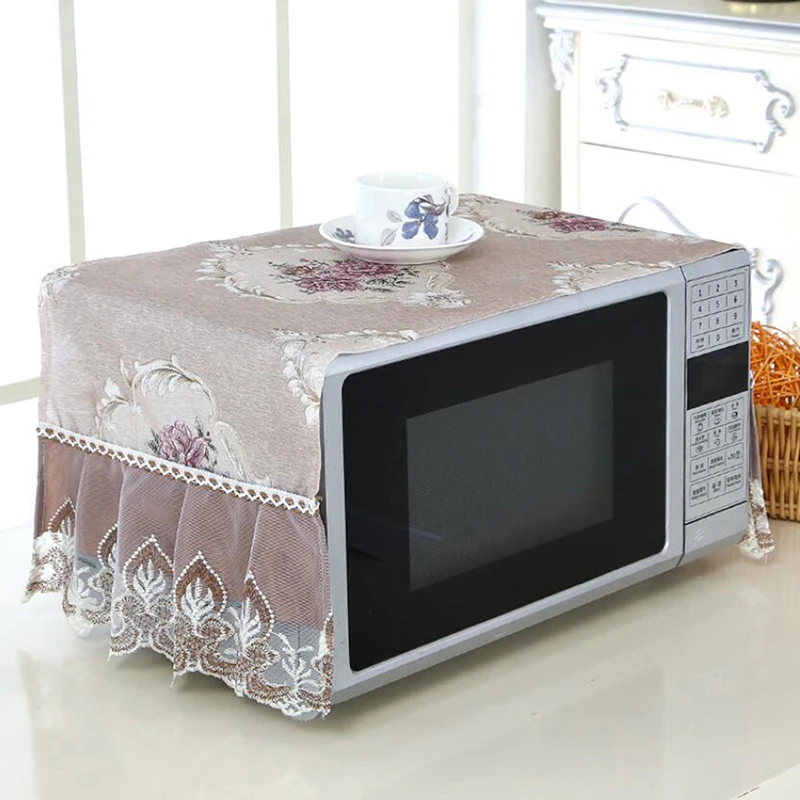 

Kitchen Anti oil Dustproof Oven Covers Microwave Cover Plaid Storage Bag Pastoral Cloth Decal Home Decor Accessories