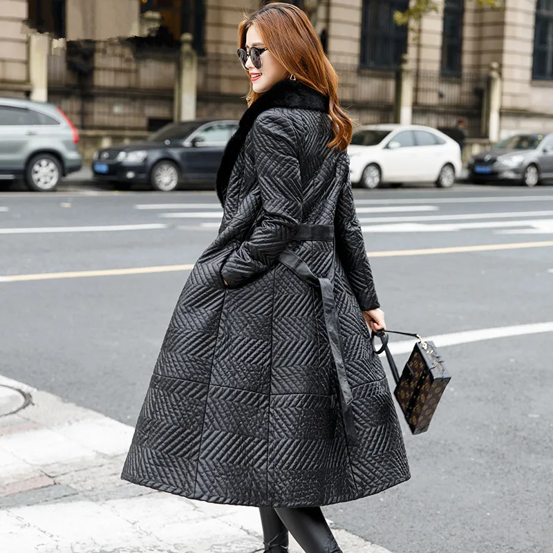 AYUNSUE Real Sheepskin Coat Female Mink Fur Collar Down Jackets Winter Jacket Women Genuine Leather Chaqueta Mujer MY3959 | Женская