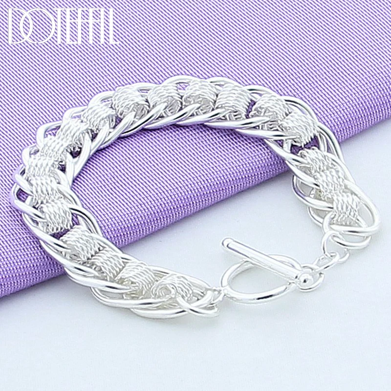 DOTEFFIL 925 Sterling Silver Multi-Turn Multi-Ring Bracelet For Women Fashion Charm Wedding Engagement Party Jewelry
DOTEFFIL 925 Sterling Silver Multi-Turn Multi-Ring Bracelet For Women Fashion Charm Wedding Engagement Party Jewelry