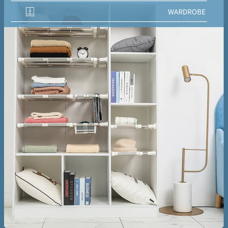 Telescopic Wardrobe Partition Board Nail-Free Wardrobe Layer Partition Storage Rack Cabinet Shelf Household XKW
Telescopic Wardrobe Partition Board Nail-Free Wardrobe Layer Partition Storage Rack Cabinet Shelf Household XKW