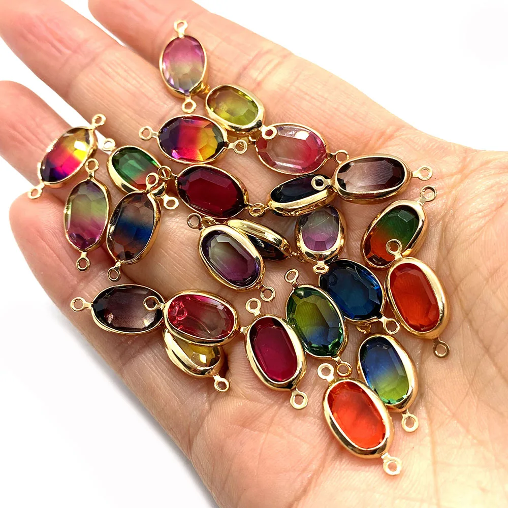 Charms for Jewelry Making ,Ladies Fashion Glamour Wedding Jewelry, DIY Necklace Accessories, 10PCS Gradient Color Connector 
Charms for Jewelry Making ,Ladies Fashion Glamour Wedding Jewelry, DIY Necklace Accessories, 10PCS Gradient Color Connector