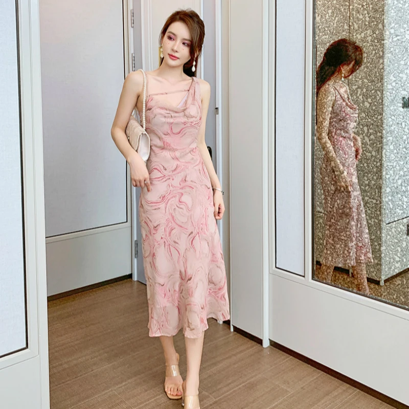 Runway Design Pink Sexy Dress Woman Off Shoulder Ink Printing Swing Collar Streetwear Chiffon Boho Beach Dress for Ladies
Runway Design Pink Sexy Dress Woman Off Shoulder Ink Printing Swing Collar Streetwear Chiffon Boho Beach Dress for Ladies