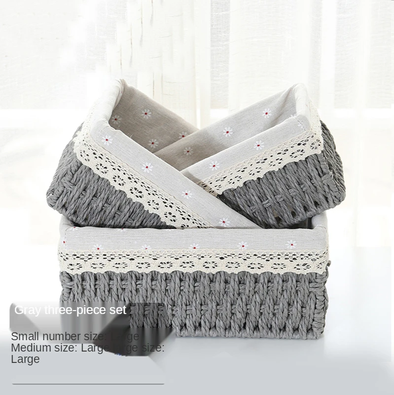Desktop Storage Box Cosmetics Key Snack Tea Table Sundries Rattan Woven Storage Basket Woven Frame 
Desktop Storage Box Cosmetics Key Snack Tea Table Sundries Rattan Woven Storage Basket Woven Frame