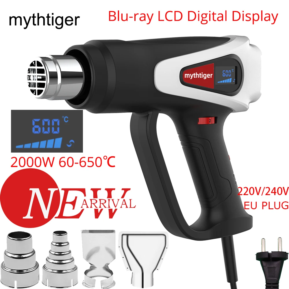 LCD Display 2000W For Industrial Soldering Hot Air Gun Shrink Wrapping Heat Gun Air Dryer Thermoregulator Thermal Blower Plastic
LCD Display 2000W For Industrial Soldering Hot Air Gun Shrink Wrapping Heat Gun Air Dryer Thermoregulator Thermal Blower Plastic