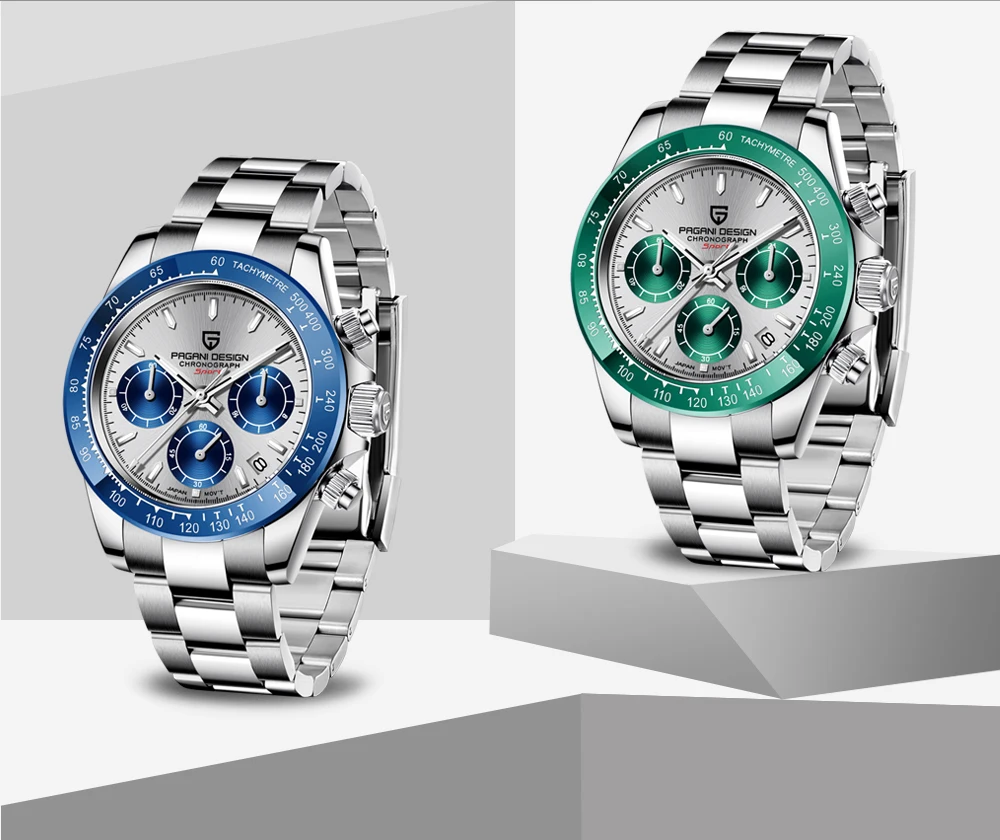 PAGANI DESIGN Green/Blue Chronograph Men Watch Quartz Stainless Steel Men's Wristwatch Japan Movement Timepiece with Genuine Box
PAGANI DESIGN Green/Blue Chronograph Men Watch Quartz Stainless Steel Men's Wristwatch Japan Movement Timepiece with Genuine Box