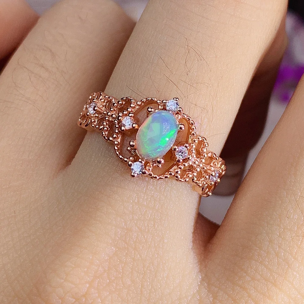 Rose Gold 925 Sterling Silver Natural Fire Opal Ring Engagement Wedding Anniversary Party Jewelry For Women Gift
Rose Gold 925 Sterling Silver Natural Fire Opal Ring Engagement Wedding Anniversary Party Jewelry For Women Gift