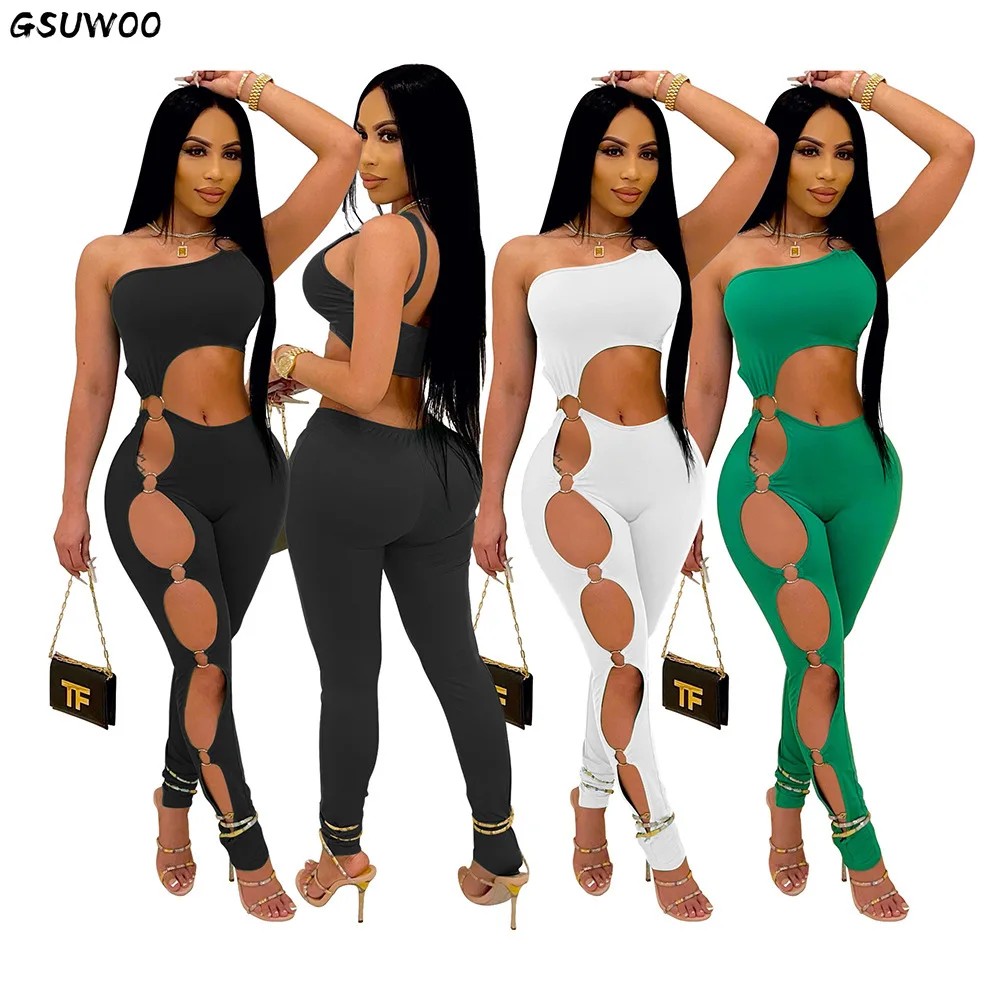 GSUWOO Women Fitness Solid One Shoulder Backless Cut Out Sporty Jumpsuit Summer Sexy Hollow Out Bandage Party Club Romper Outfit
GSUWOO Women Fitness Solid One Shoulder Backless Cut Out Sporty Jumpsuit Summer Sexy Hollow Out Bandage Party Club Romper Outfit