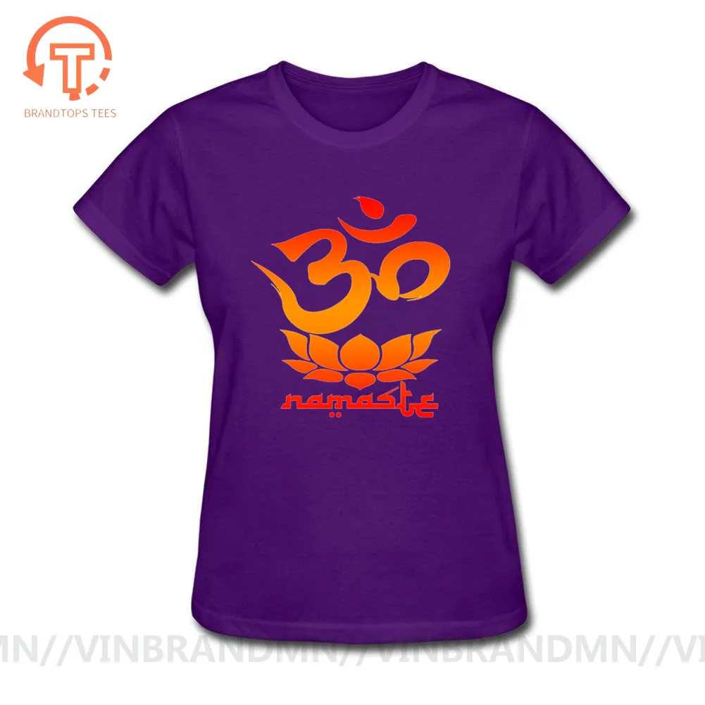 Намасте цветок лотоса символ футболки для женщин буддийские футболка с