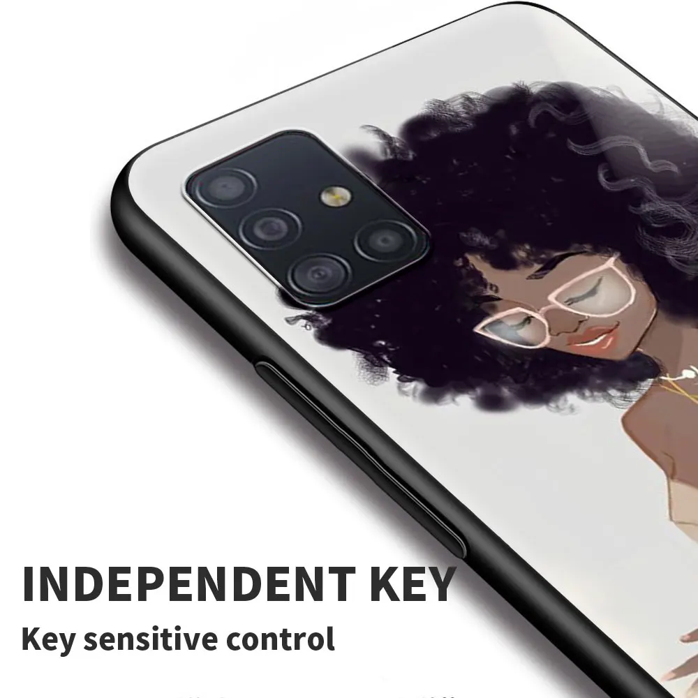 

Cellphone Case For Samsung A21s A51 A71 A91 A72 A52 A42 A41 A32 A31 A21 EU A12 A11 A02 A02s A01 Cool Afro Lady Cover