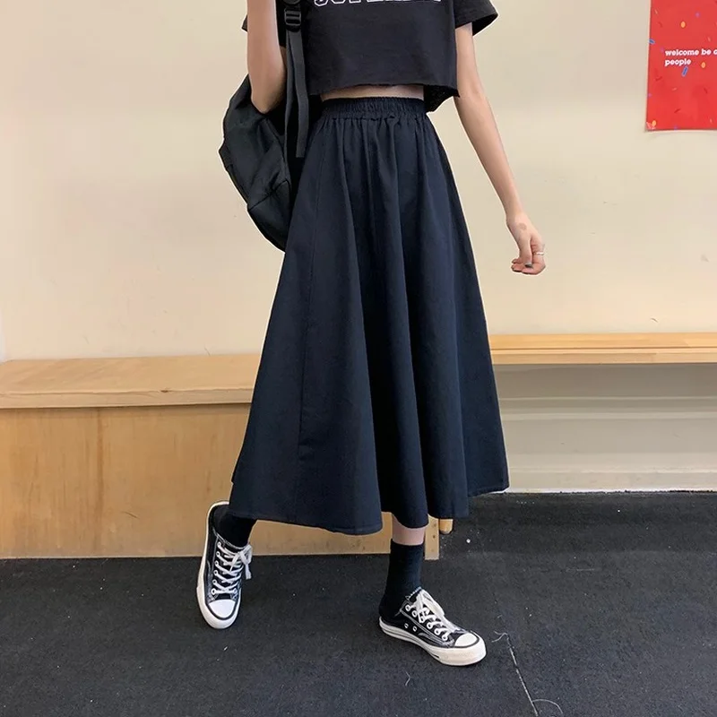 Summer and Spring Korean Fashion Midi Skirts for Women Solid Loose High Waist Elastic A-line Long Skirts Casual BF Streetwear
Summer and Spring Korean Fashion Midi Skirts for Women Solid Loose High Waist Elastic A-line Long Skirts Casual BF Streetwear